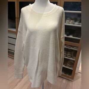 Express Women's Oversized Crewneck Sweater in Cream